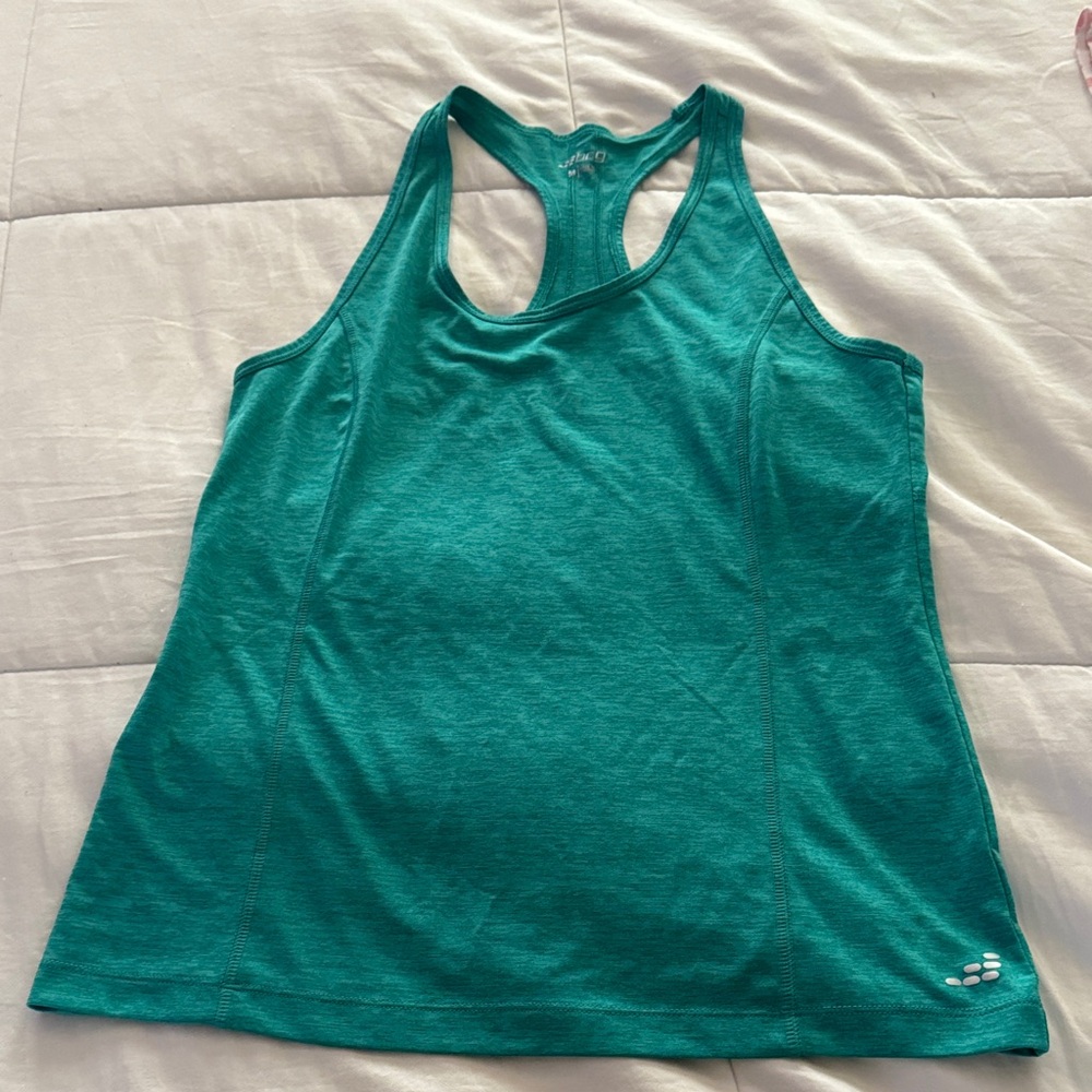 BCG Teal Heatherd Athletic Racerback Tank Top Size Medium